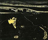 Edvard Munch Evening Melancholy I painting